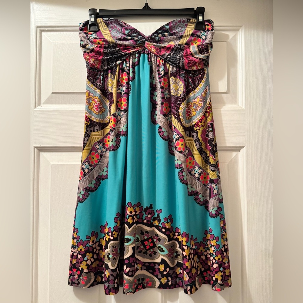 Moa Moa Multicolor Strapless Dress